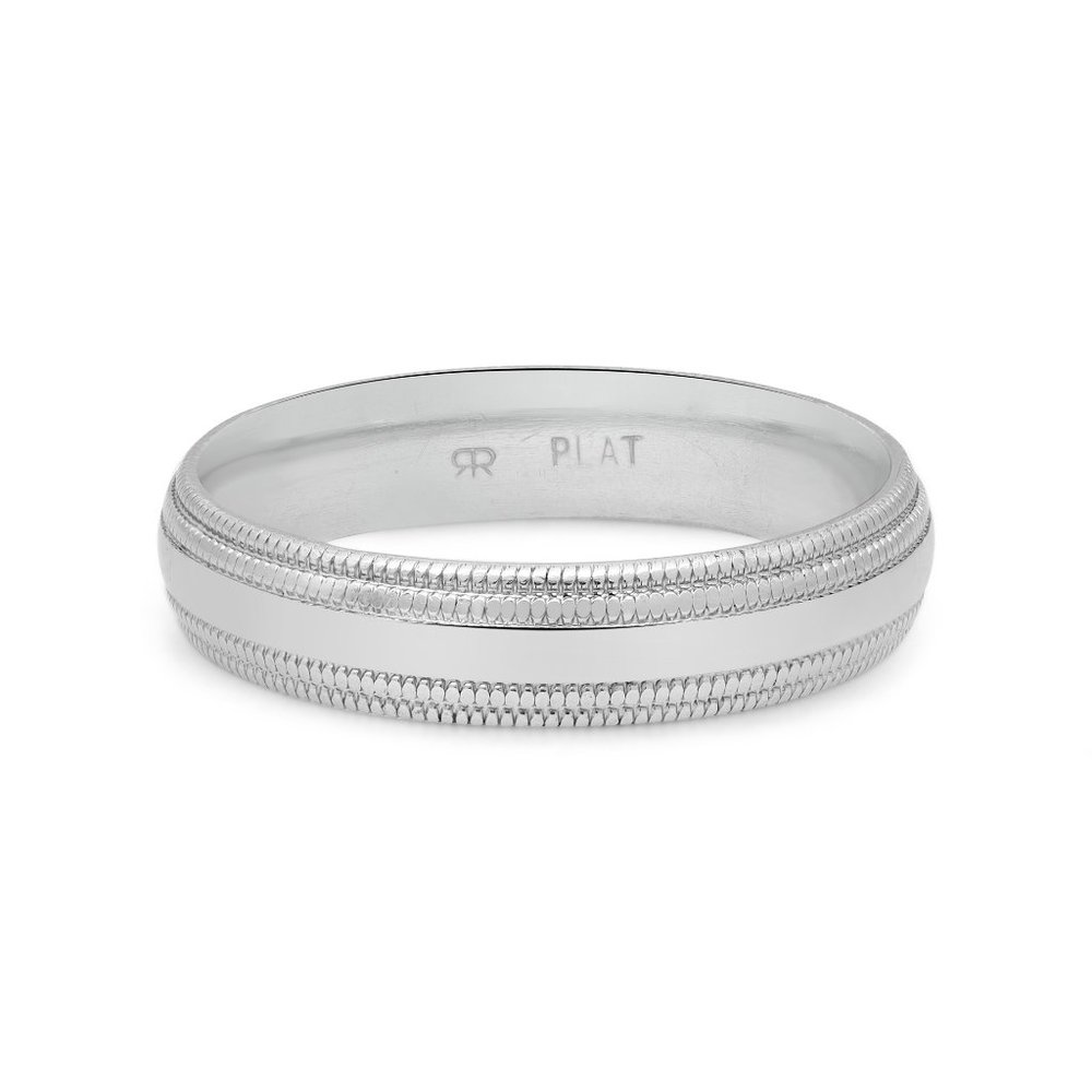 Rachel Koen Mens Wedding Band Ring Platinum Size 10.5